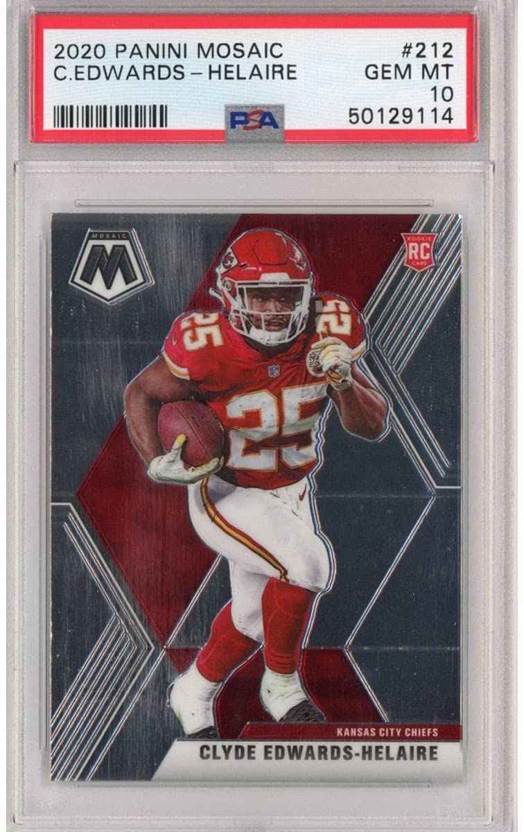 Graded 2020 Panini Mosaic Clyde Edwards-Helaire #212 Rookie RC Football Card PSA 10 Gem Mint