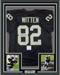 Framed Autographed/Signed Jason Witten 35x39 Las Vegas Oakland Black Football Jersey Beckett BAS COA