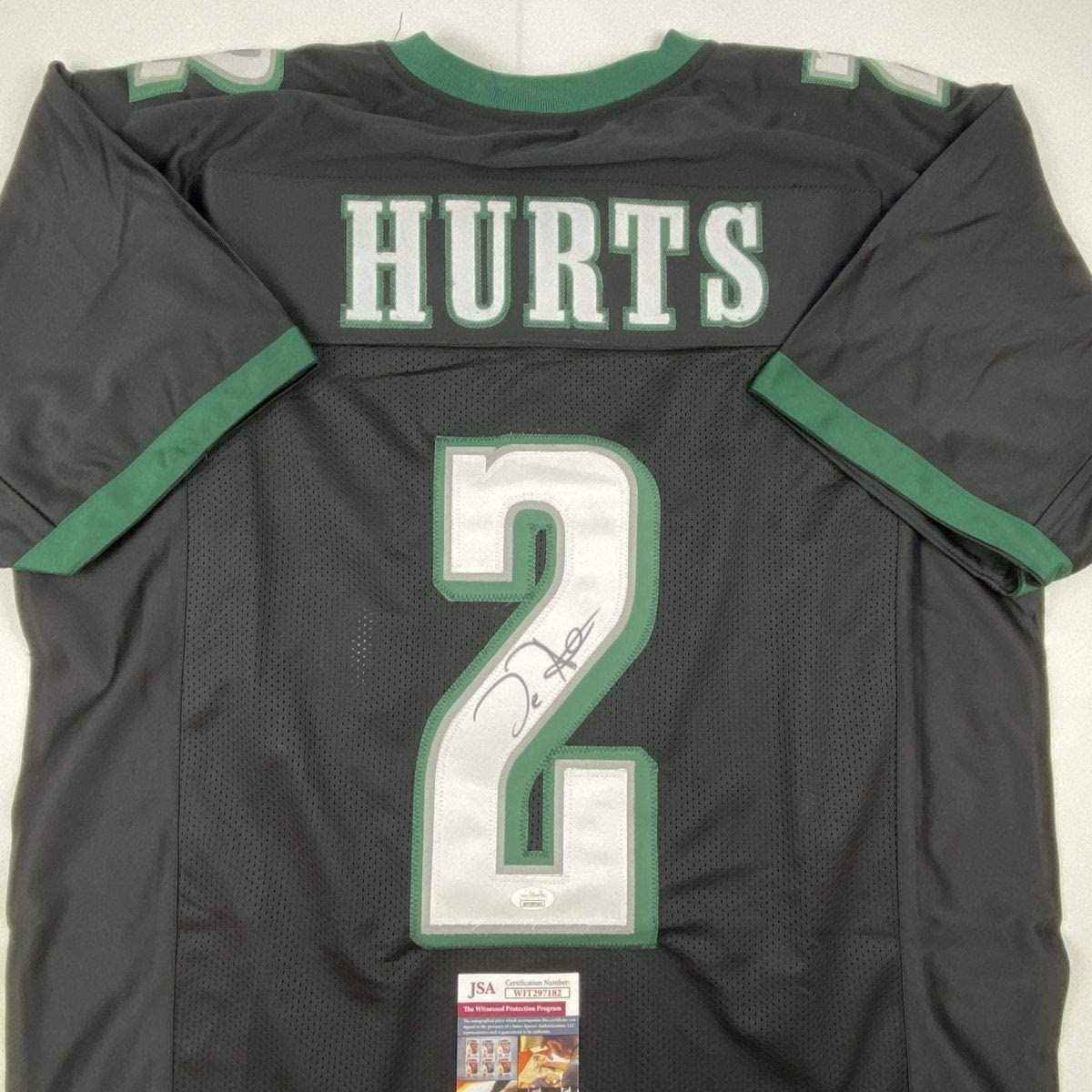 Autographed/Signed Jalen Hurts Philadelphia Black Football Jersey JSA COA