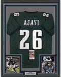 Framed Autographed/Signed Jay Ajayi 35x39#26 Philadelphia Eagles Green Football Jersey JSA COA