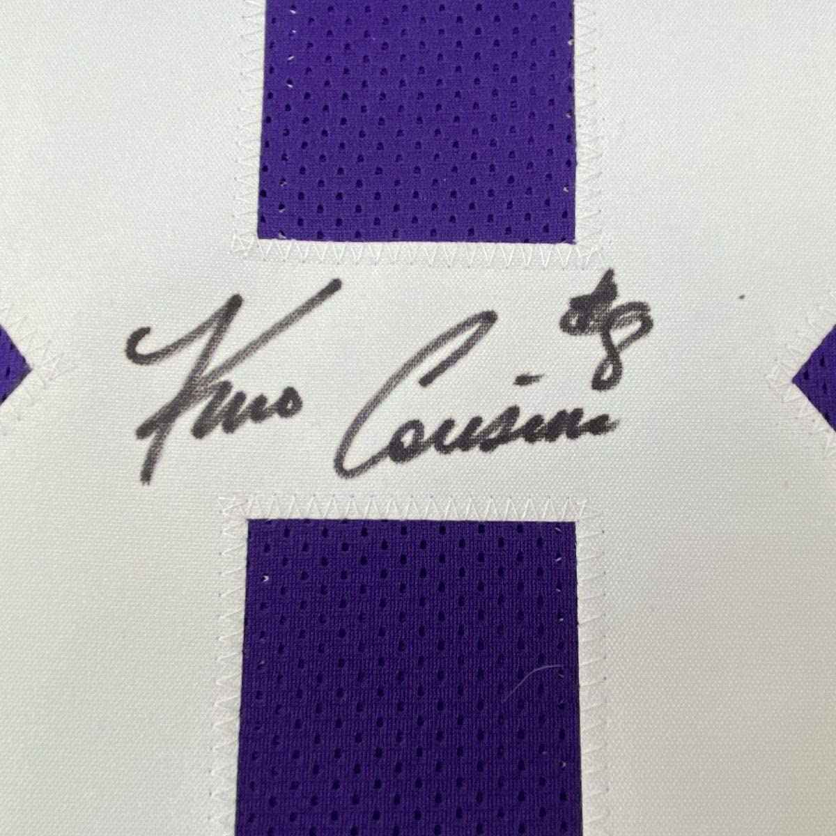 Autographed/Signed Kirk Cousins Minnesota Purple Football Jersey Beckett BAS COA