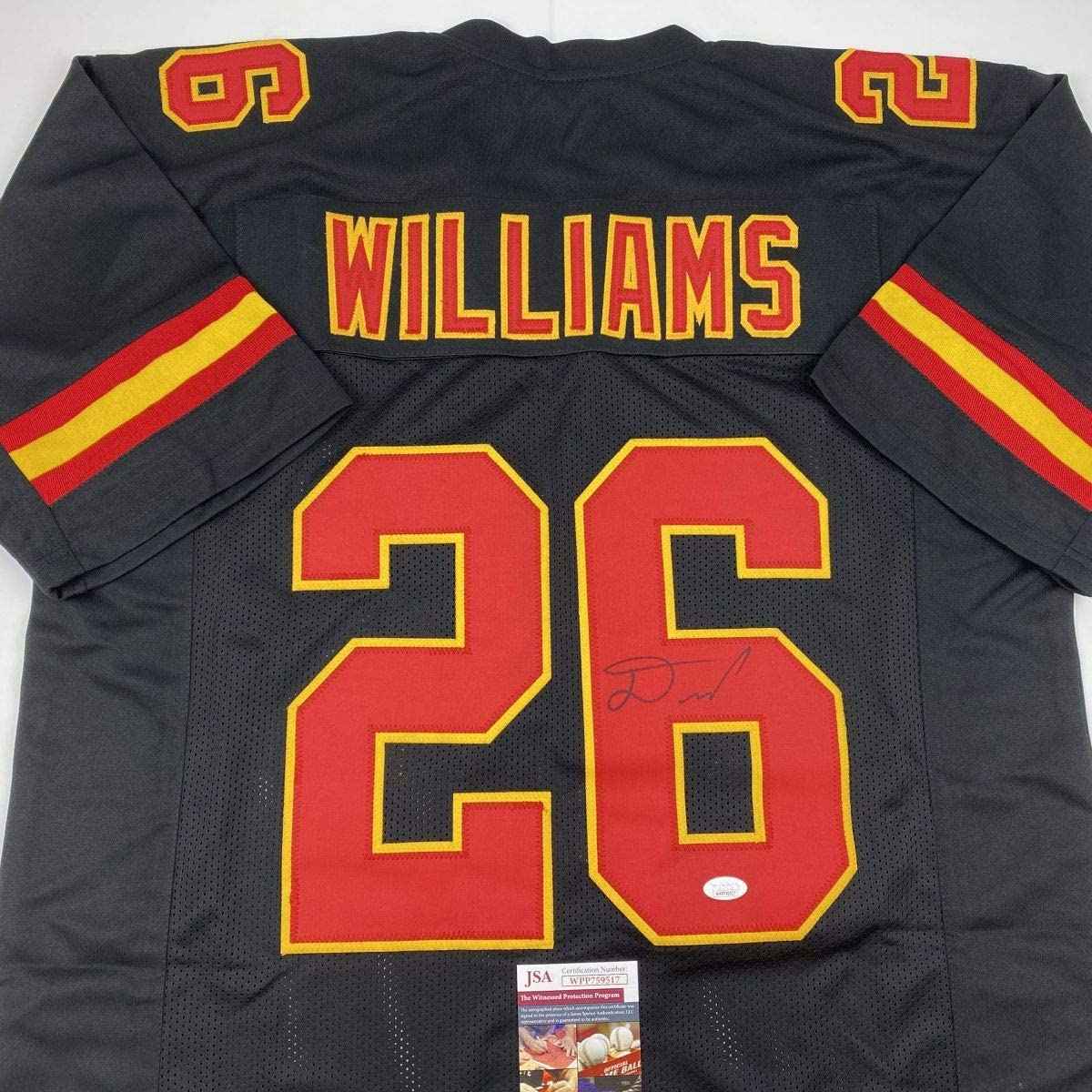 Autographed/Signed Damien Williams Kansas City Black Football Jersey JSA COA