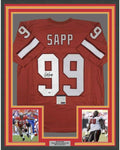 Framed Autographed/Signed Warren Sapp 35x39 Tampa Bay Orange Retro Football Jersey PSA/DNA COA