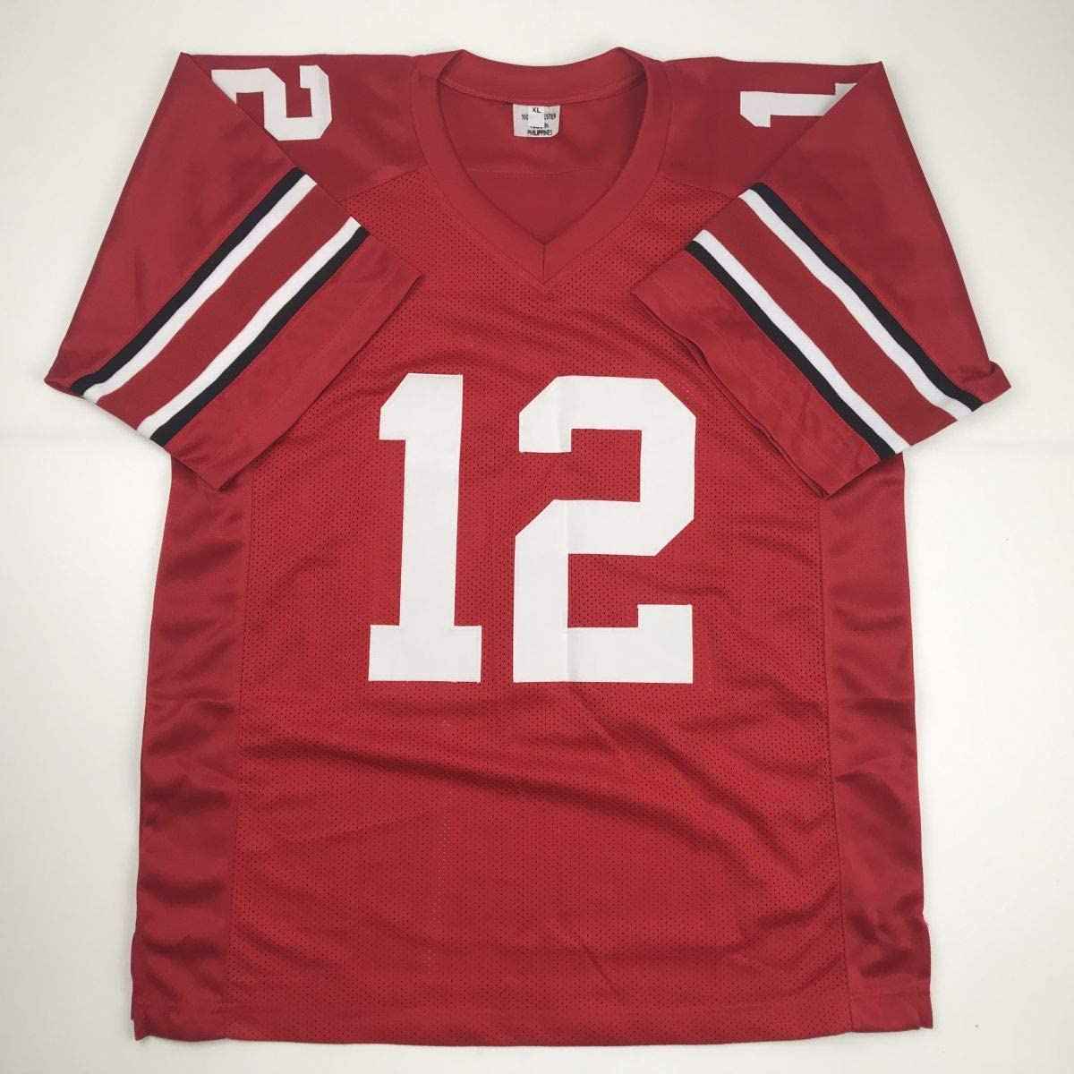 Autographed/Signed Cardale Jones Ohio State Red College Football Jersey JSA COA