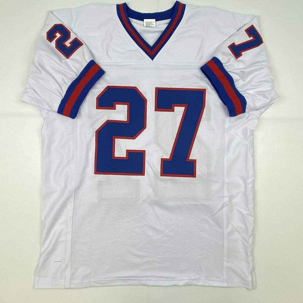 Autographed/Signed Rodney Hampton New York White Football Jersey JSA COA