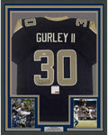 Framed Autographed/Signed Todd Gurley II 35x39 Los Angeles LA Dark Blue Football Jersey PSA/DNA COA
