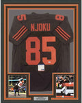 Framed Autographed/Signed David Njoku 35x39 Cleveland Color Rush Football Jersey PSA/DNA COA