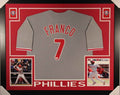 Autographed/Signed Maikel Franco Framed 35x43 Philadelphia Grey Baseball Jersey JSA COA