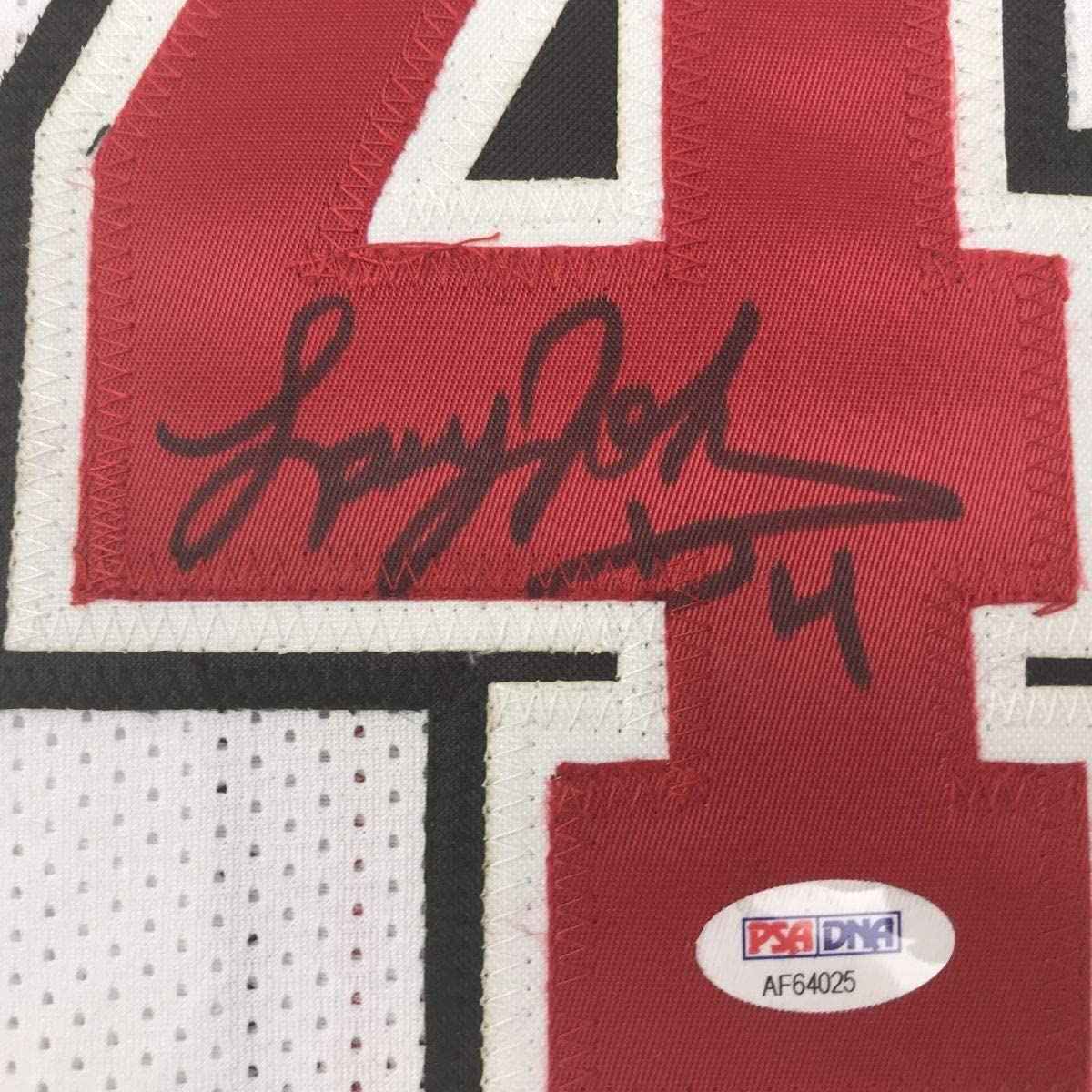 Framed Autographed/Signed Larry Johnson 35x39 UNLV White College Basketball Jersey PSA/DNA COA