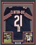 Framed Autographed/Signed Haha Ha Ha Clinton-Dix 35x39 Chicago Blue Football Jersey JSA COA