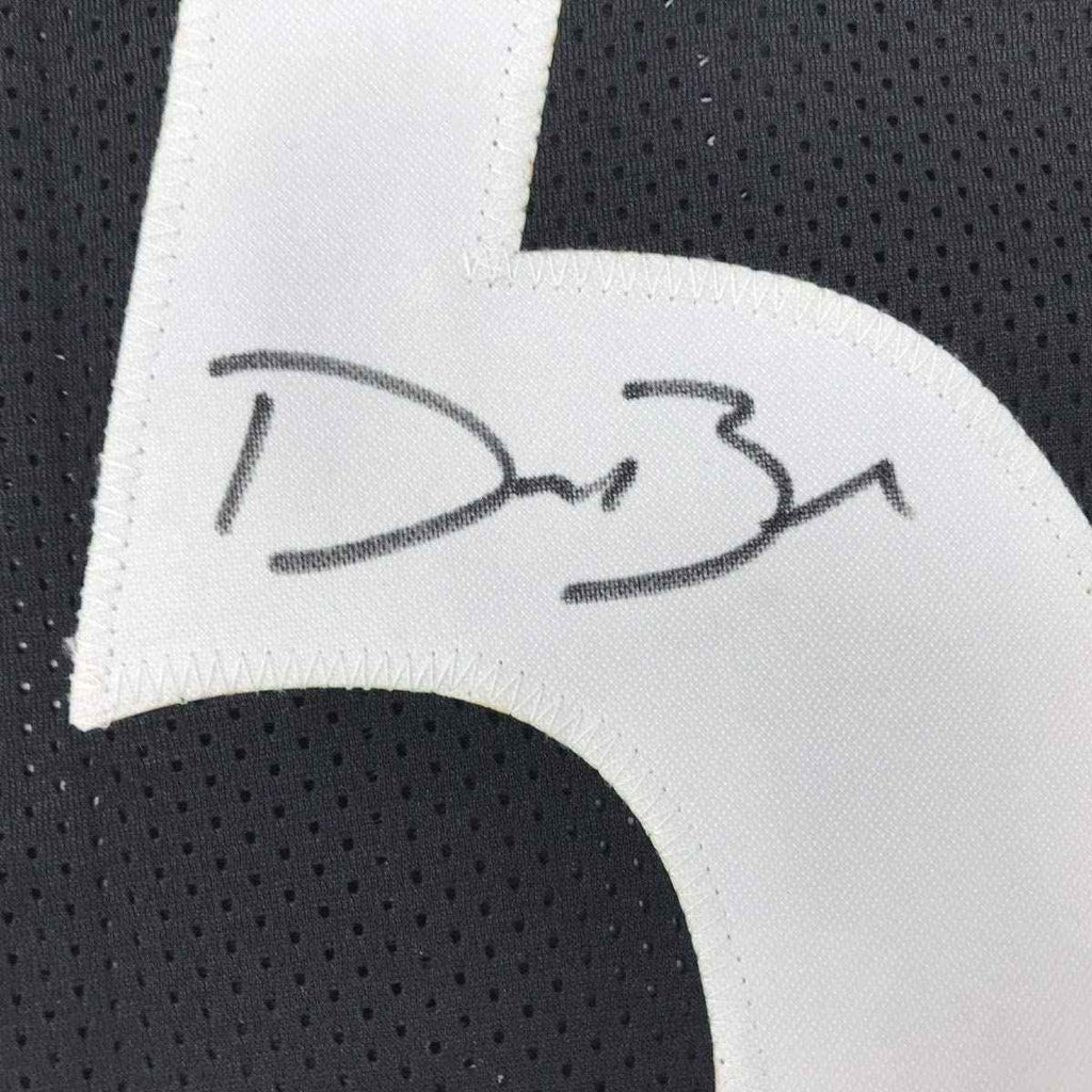 Framed Autographed/Signed Devin Bush 35x39 Pittsburgh Black Football Jersey JSA COA