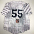 Autographed/Signed Domingo German New York Pinstripe Baseball Jersey JSA COA