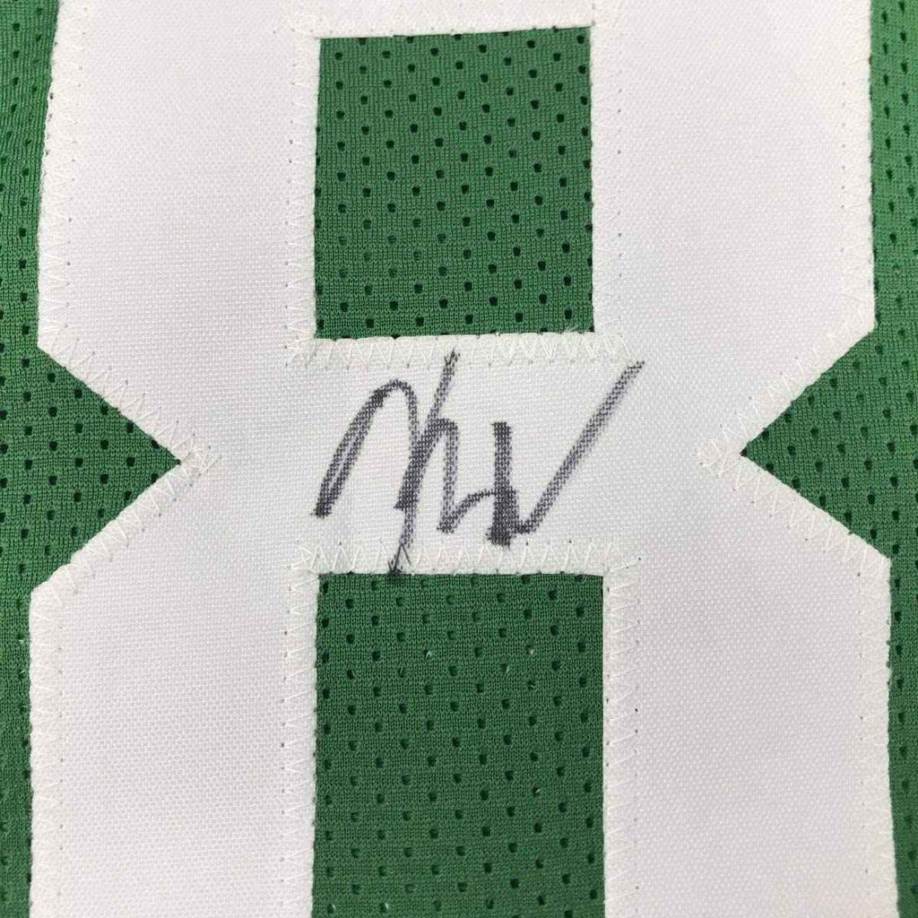 Framed Autographed/Signed Kemba Walker 35x39 Boston Green Basketball Jersey JSA COA