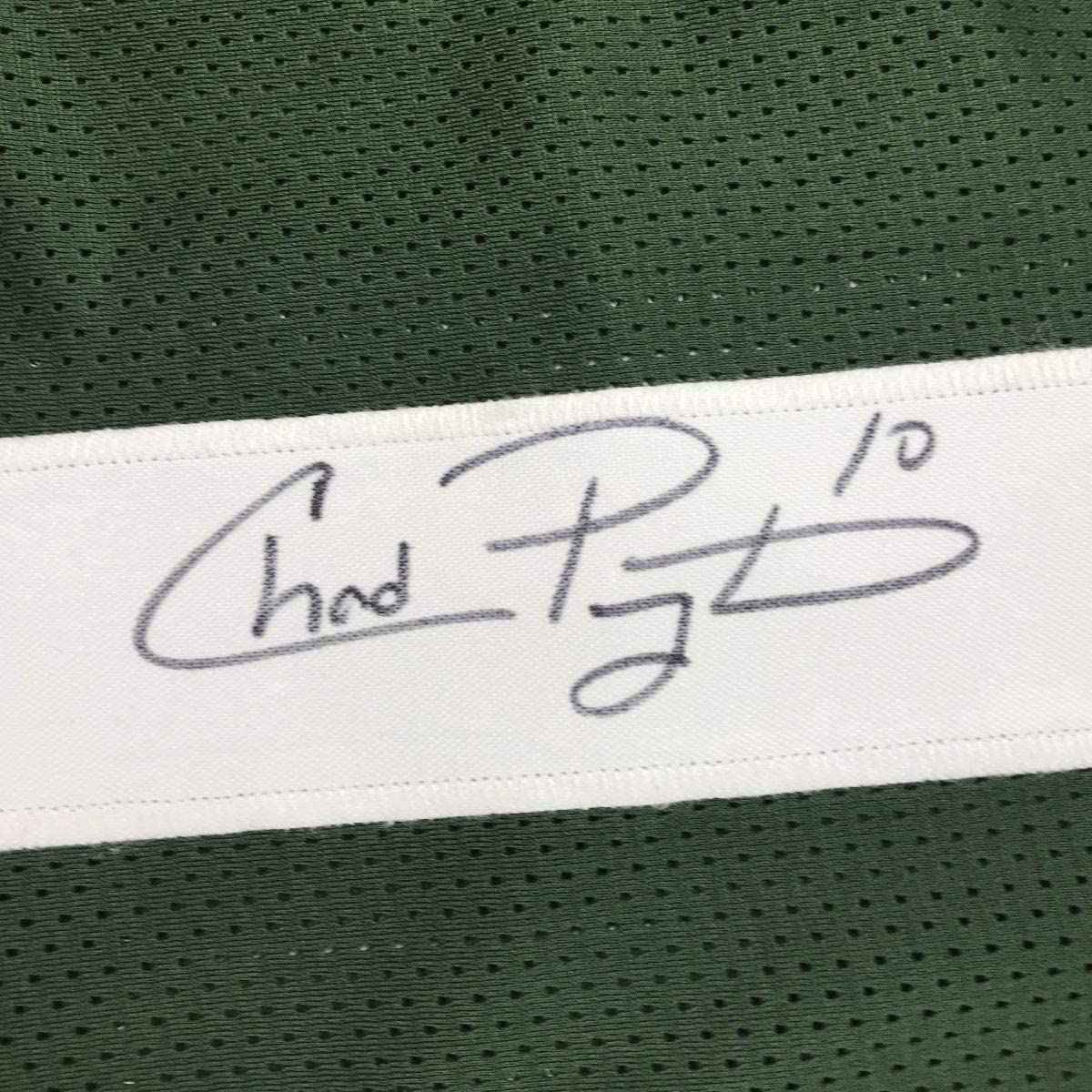 Framed Autographed/Signed Chad Pennington 35x39 New York Green Football Jersey Beckett BAS COA