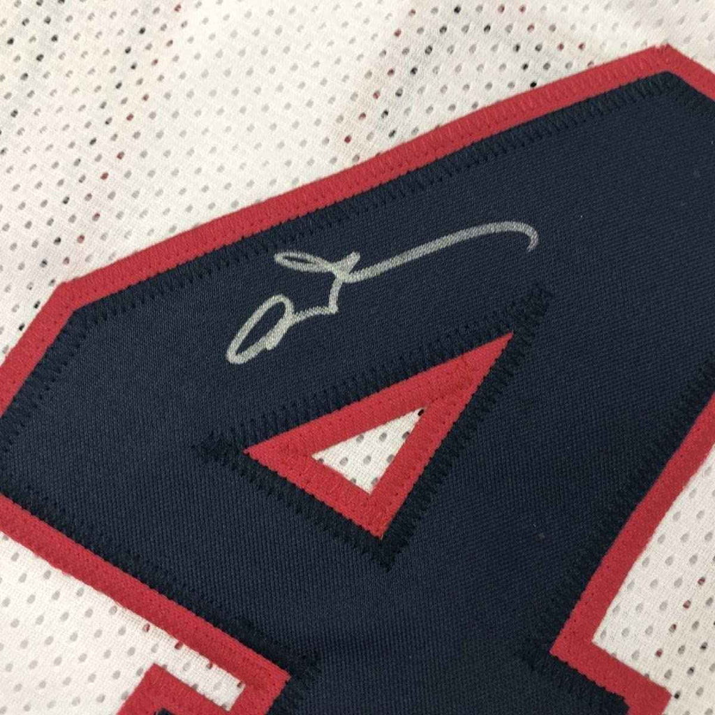 Framed Autographed/Signed Allen Iverson 35x39 United States USA White Olympics Basketball Jersey JSA COA