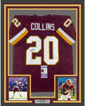 Framed Autographed/Signed Landon Collins 35x39 Washington Burgundy Football Jersey JSA COA
