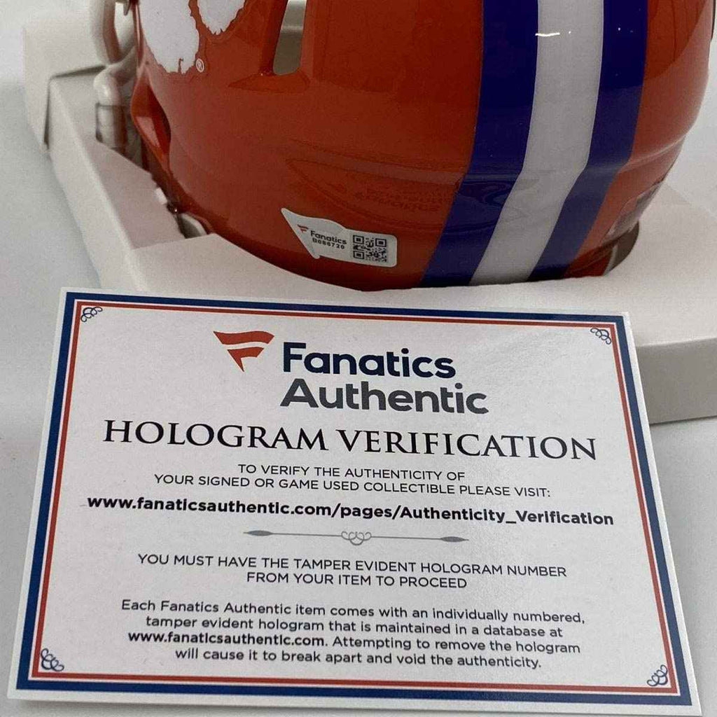Autographed/Signed Trevor Lawrence Clemson Tigers 2018 National Champions Mini College Football Helmet Fanatics COA