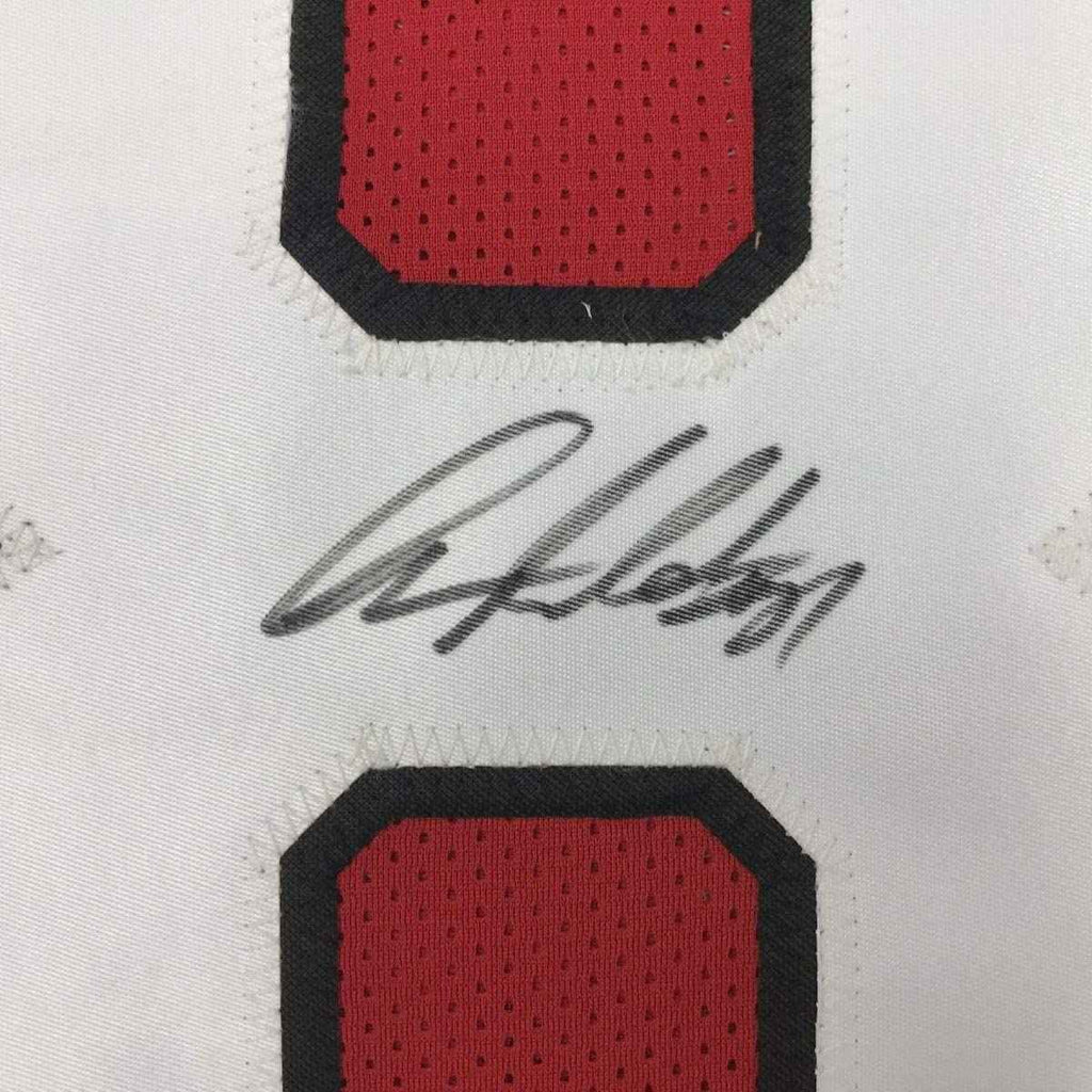 Framed Autographed/Signed Anquan Boldin 35x39 Arizona Red Football Jersey Beckett BAS COA
