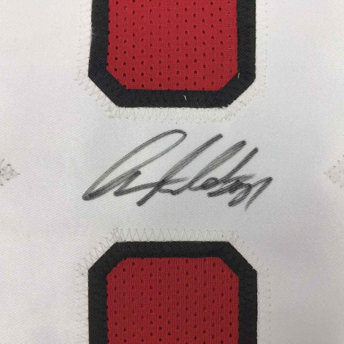 Framed Autographed/Signed Anquan Boldin 35x39 Arizona Red Football Jersey Beckett BAS COA
