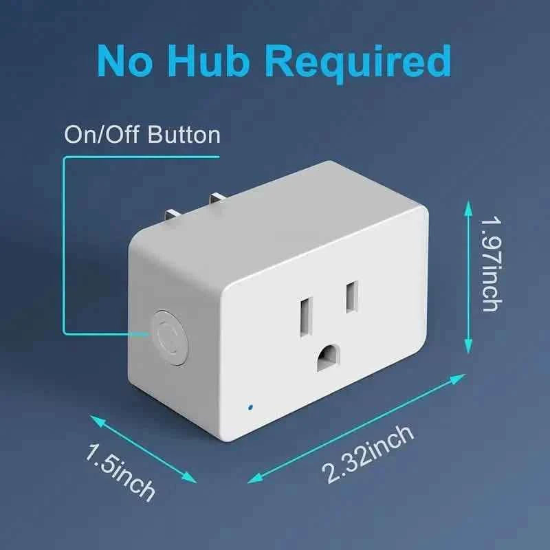 2-Pack: WiFi Smart Plug – 15A, Timer & App Control, Works with Alexa & Google Home
