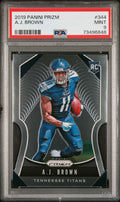 Graded 2019 Panini Prizm AJ Brown #344 Rookie RC Football Card PSA 9 Mint