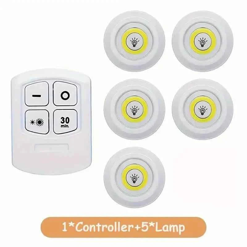 5pcs Smart Wireless LED Under-Cabinet Lights – Remote Control