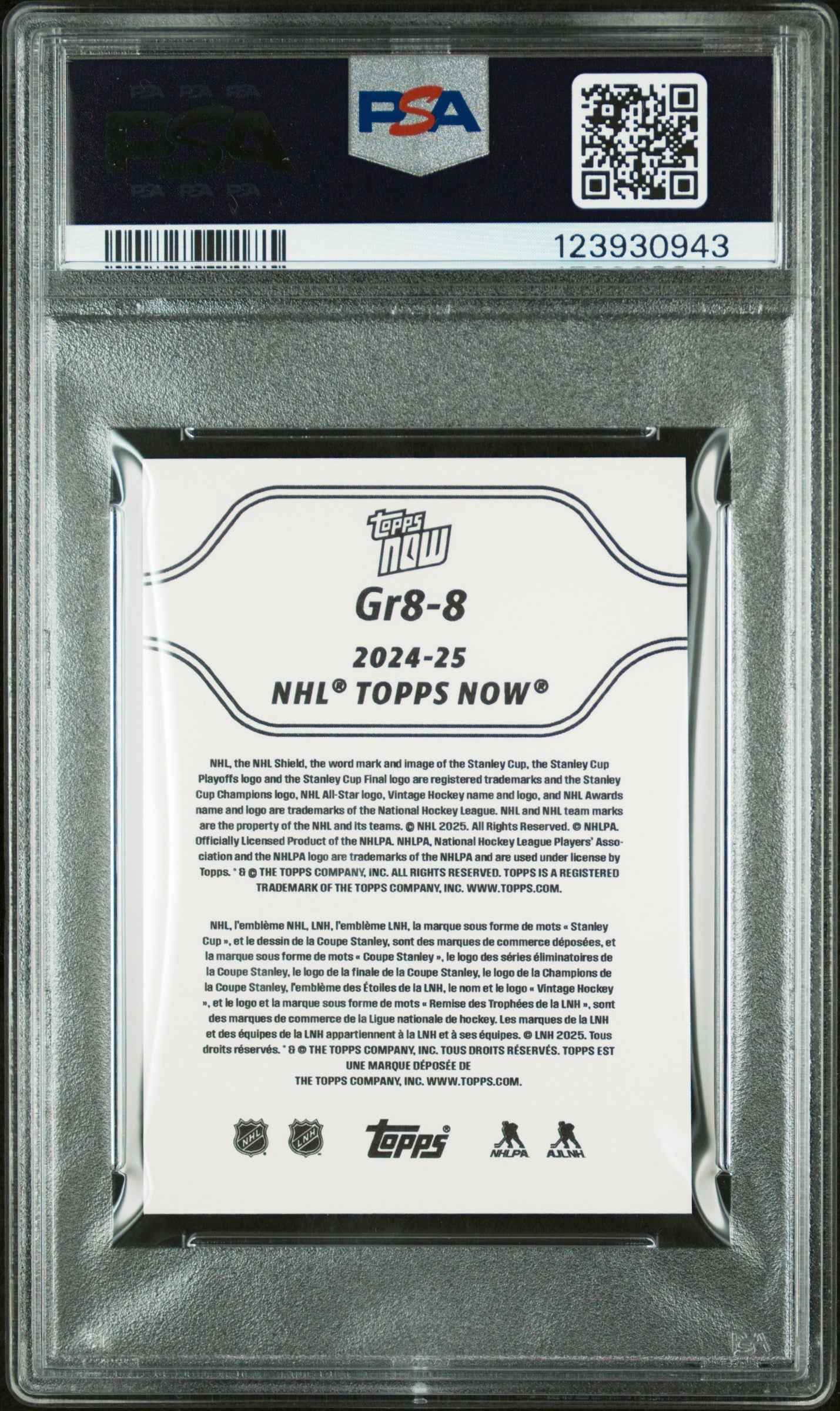 Graded 2024 Topps Now Alex Ovechkin #8 The GR8 Chase Sticker Hockey Card PSA 8 Near Mint