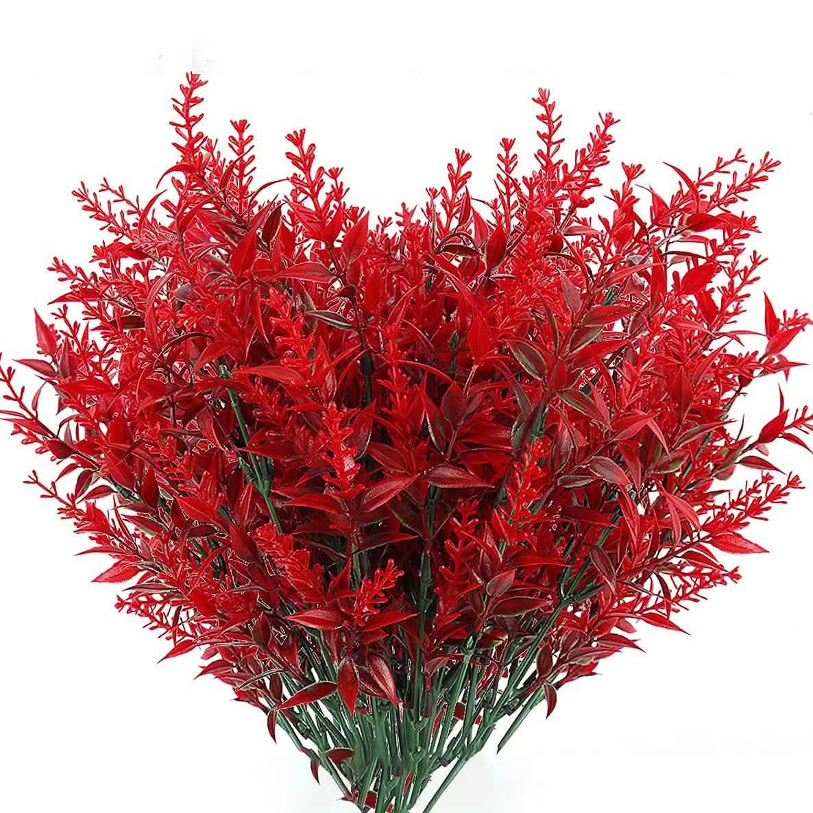 8 Bundles Artificial Lavender Plastic Flower Decorations