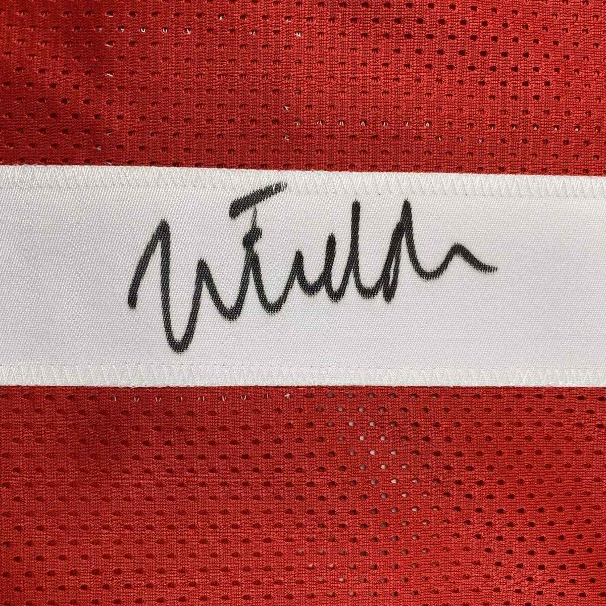 Framed Autographed/Signed Justin Fields 35x39 Ohio State Red College Football Jersey JSA COA
