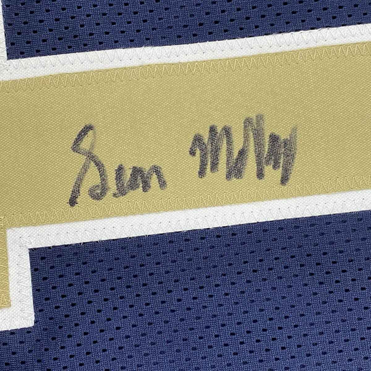 Framed Autographed/Signed Sean McVay 35x39 Los Angeles LA Dark Blue Football Jersey Beckett BAS COA