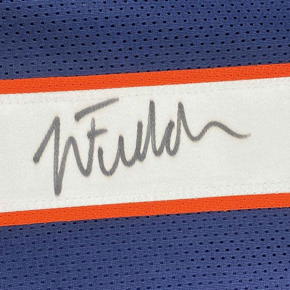 Autographed/Signed Justin Fields Chicago Blue Football Jersey JSA COA