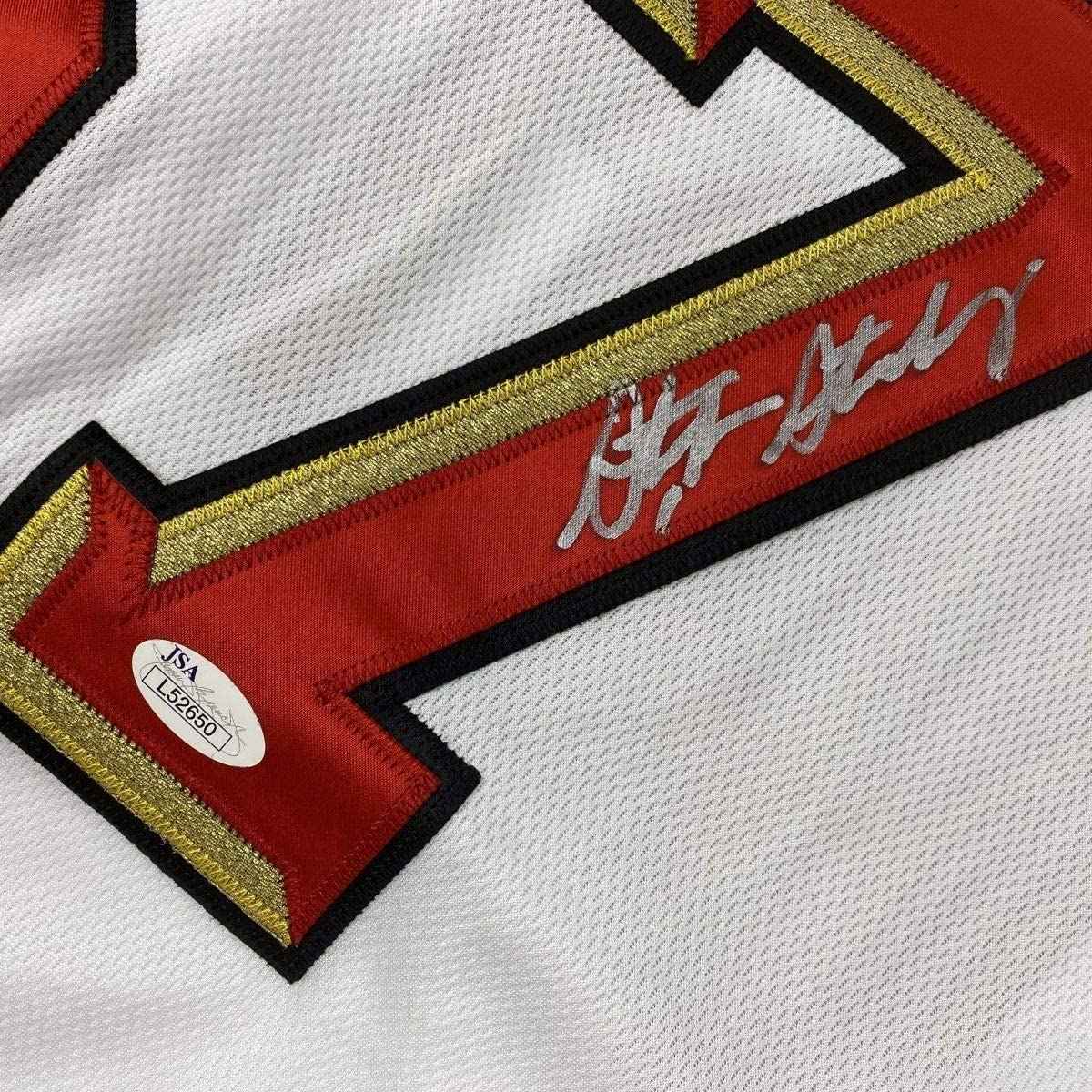 Framed Autographed/Signed Stephen Strasburg 35x39 Washington White Baseball Jersey JSA COA Holo Only