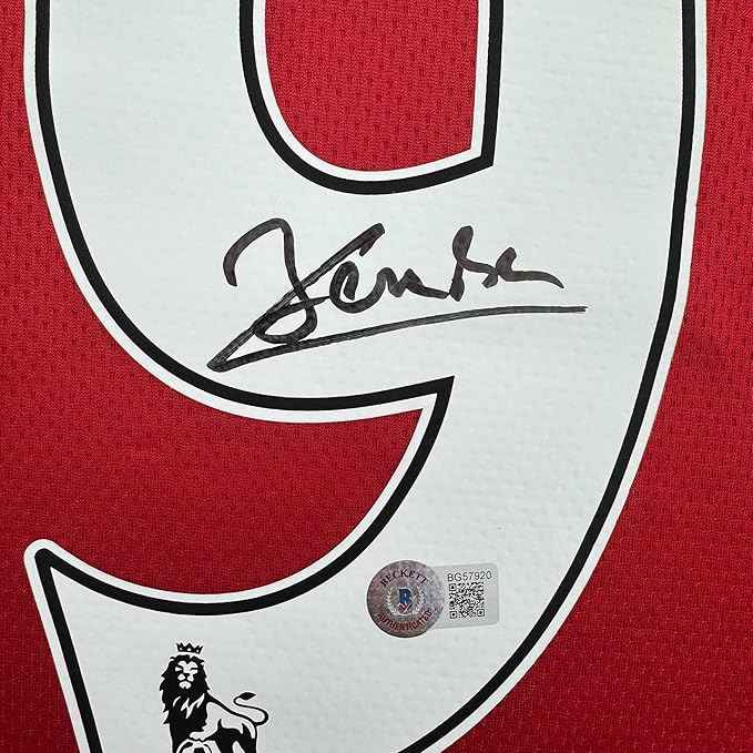 Framed Autographed/Signed DImitar Berbatov 35x39 Manchester United Red Soccer Jersey Beckett BAS COA