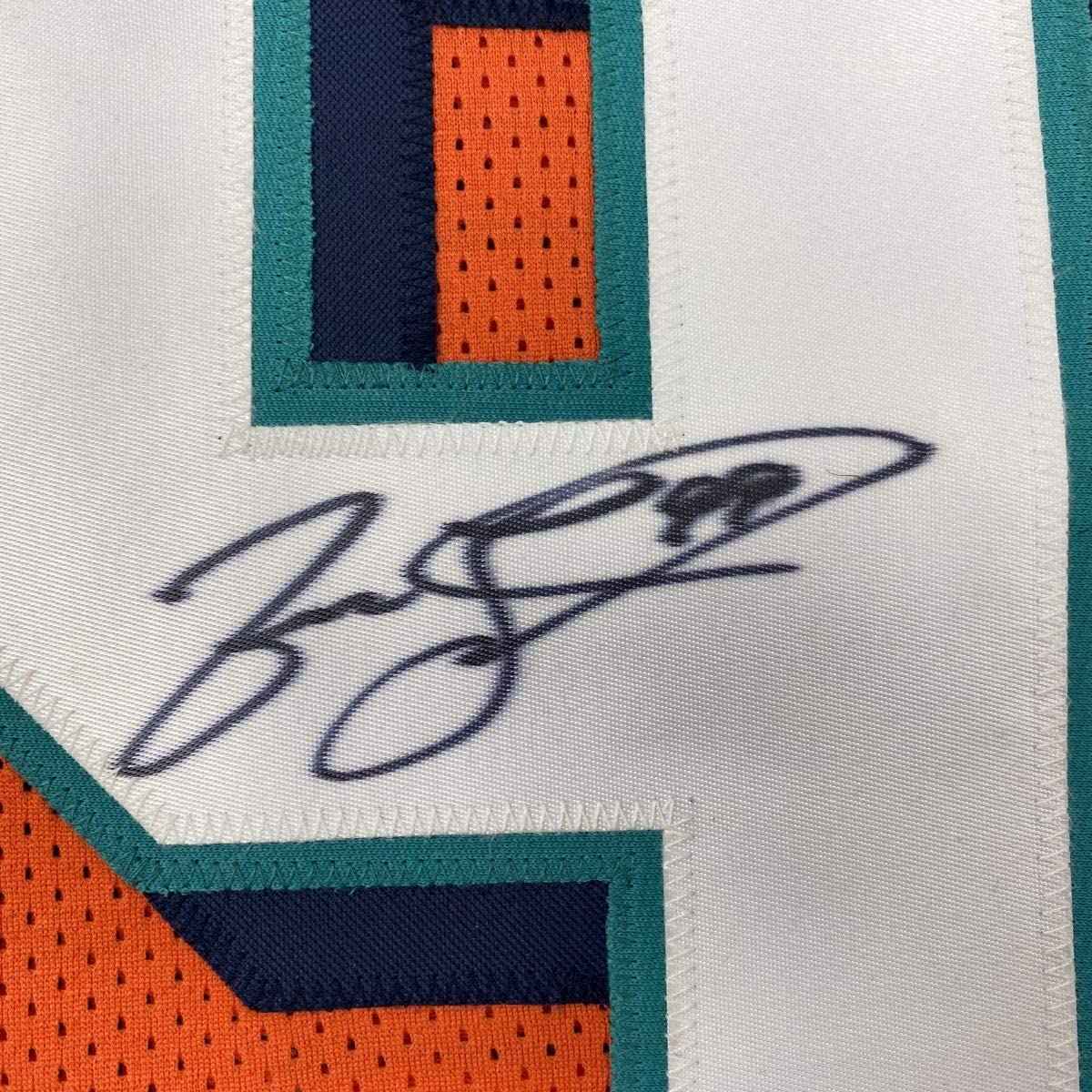 Autographed/Signed Jason Taylor Miami Orange Football Jersey JSA COA