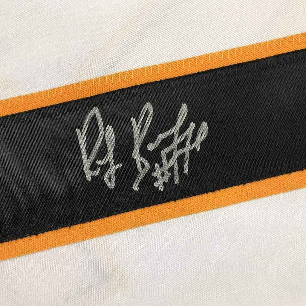Framed Autographed/Signed Ray Bourque 35x39 Boston White Hockey Jersey JSA COA