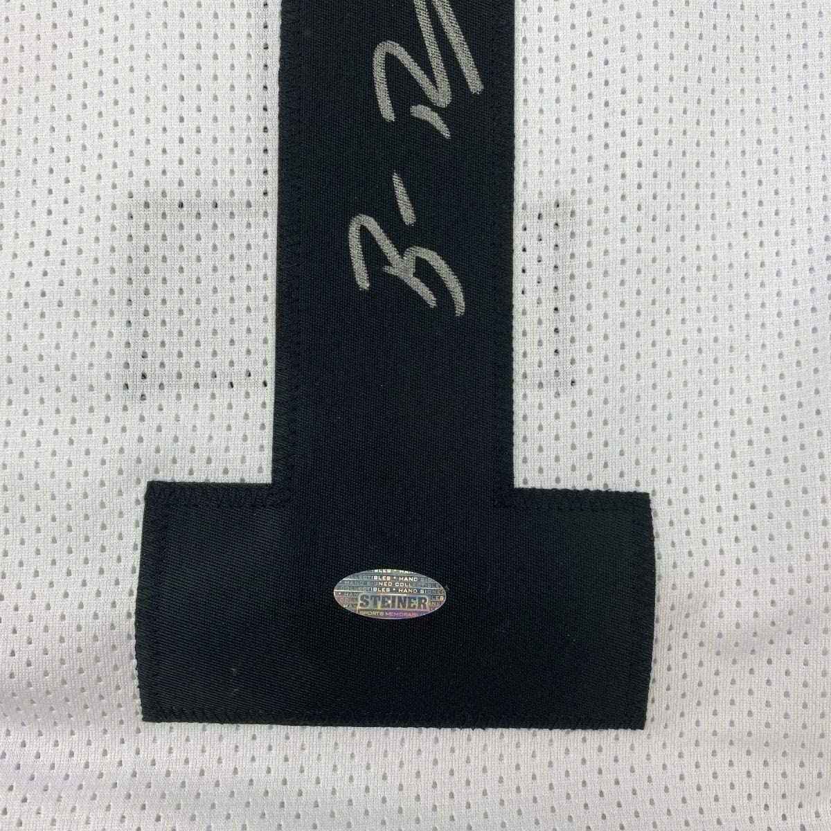 Autographed/Signed Ben Roethlisberger #1 Pittsburgh White Football Jersey Steiner Sports COA Holo Only