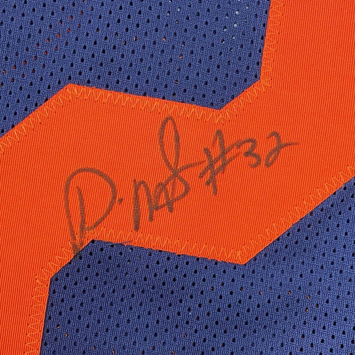 Autographed/Signed David Montgomery Chicago Retro Blue Football Jersey JSA COA