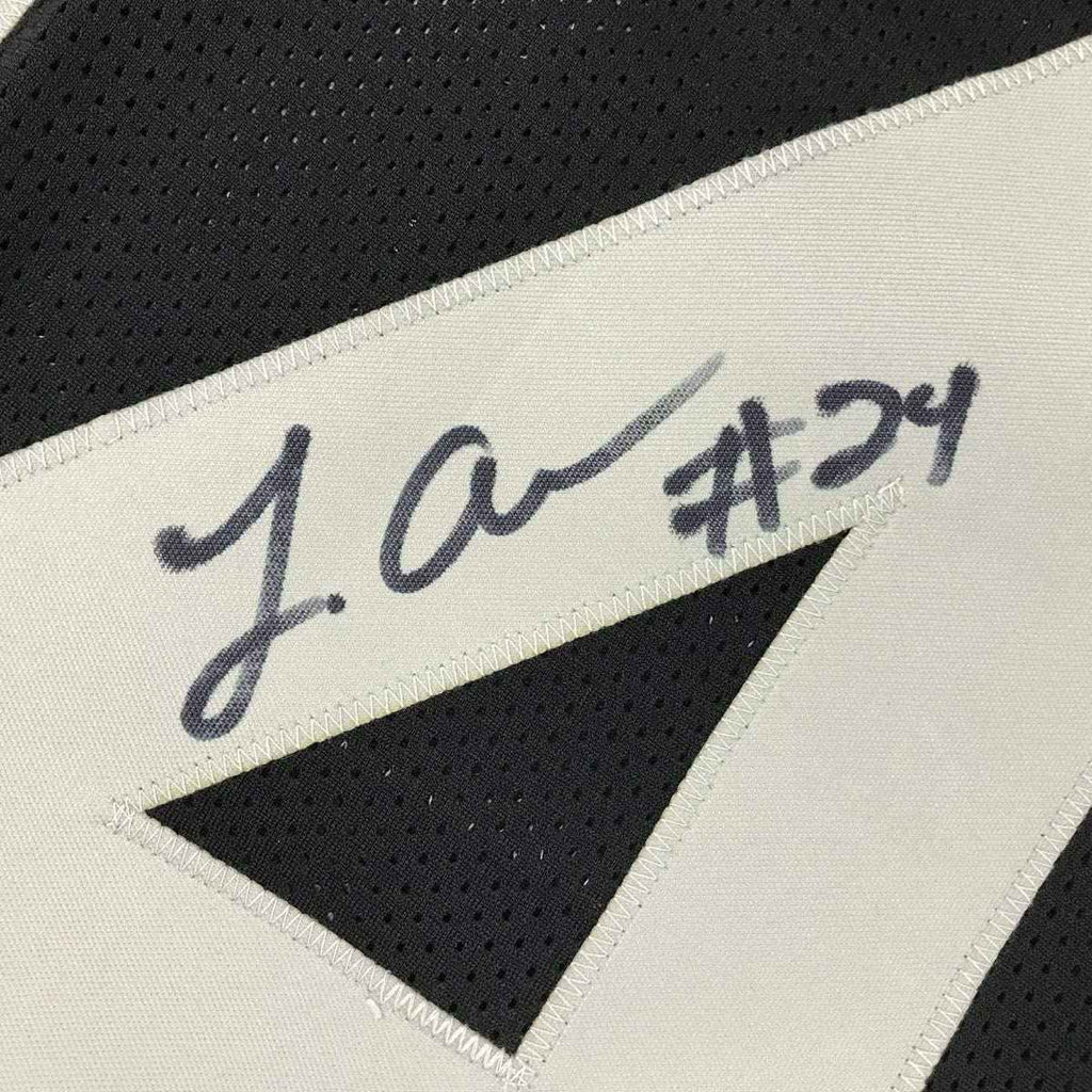 Autographed/Signed Johnathan Abram Las Vegas Oakland Black Football Jersey JSA COA