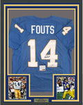 Framed Autographed/Signed Dan Fouts 35x39 San Diego Powder Blue Football Jersey PSA/DNA COA