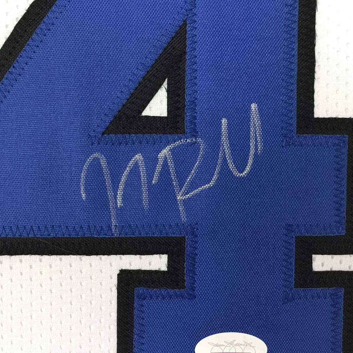 Framed Autographed/Signed JJ J.J. Redick 35x39 Duke White College Basketball Jersey JSA COA