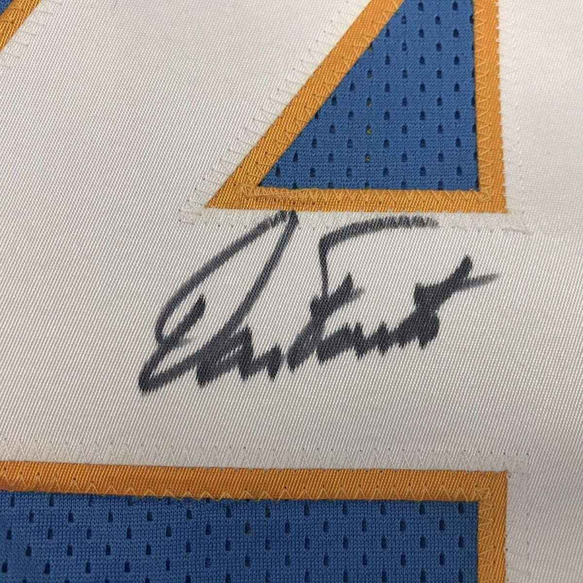 Framed Autographed/Signed Dan Fouts 35x39 San Diego Powder Blue Football Jersey PSA/DNA COA