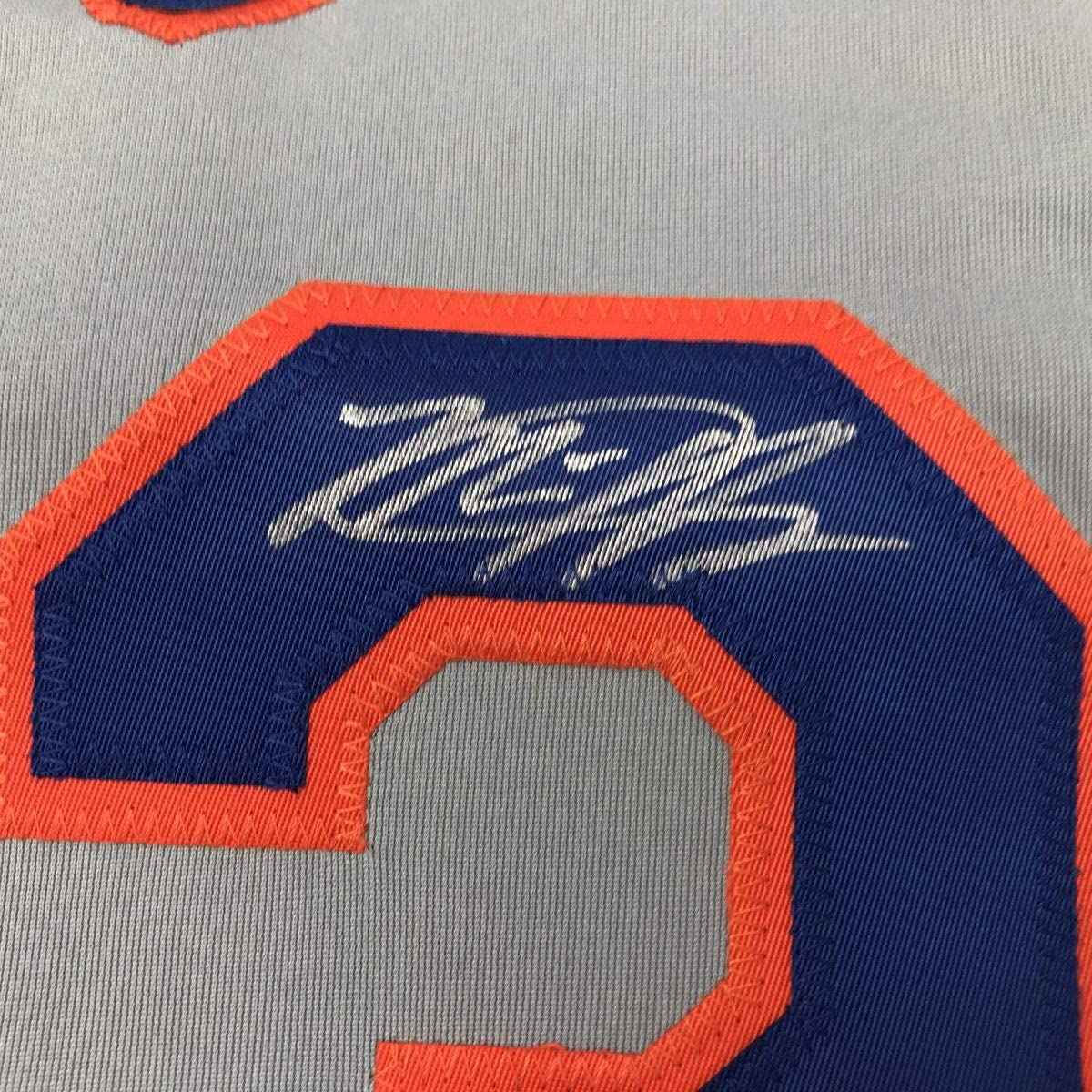 Autographed/Signed Michael Conforto New York NY Grey Baseball Jersey JSA COA