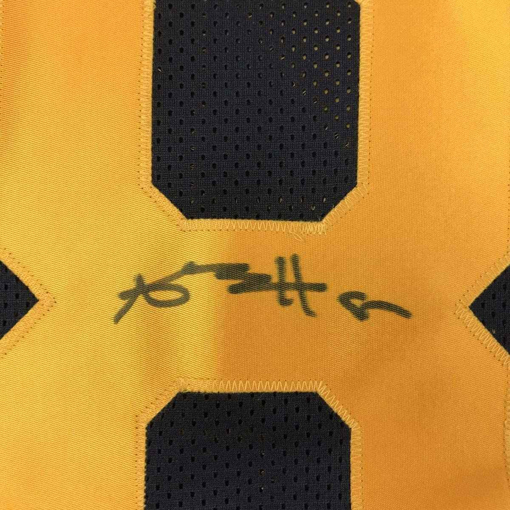 Framed Autographed/Signed Antonio Brown 35x39 Pittsburgh Steelers Color Rush Black Football Jersey Beckett BAS COA
