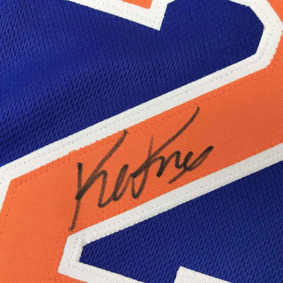 Autographed/Signed Kevin Knox New York Blue Basketball Jersey JSA COA