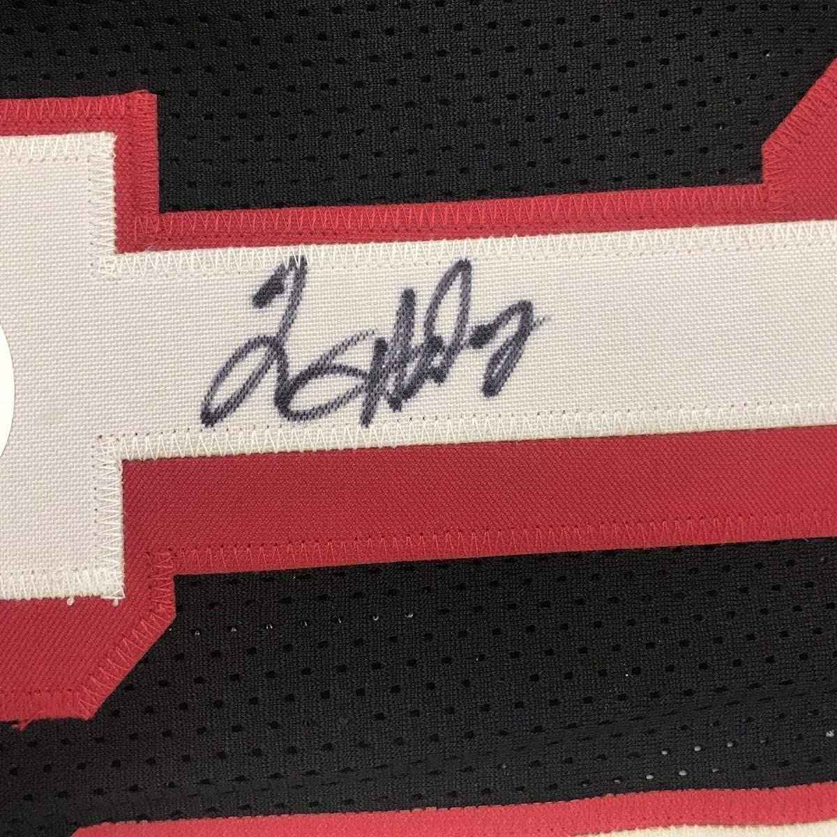 Framed Autographed/Signed Tim Hardaway 35x39 Miami Black Basketball Jersey JSA COA