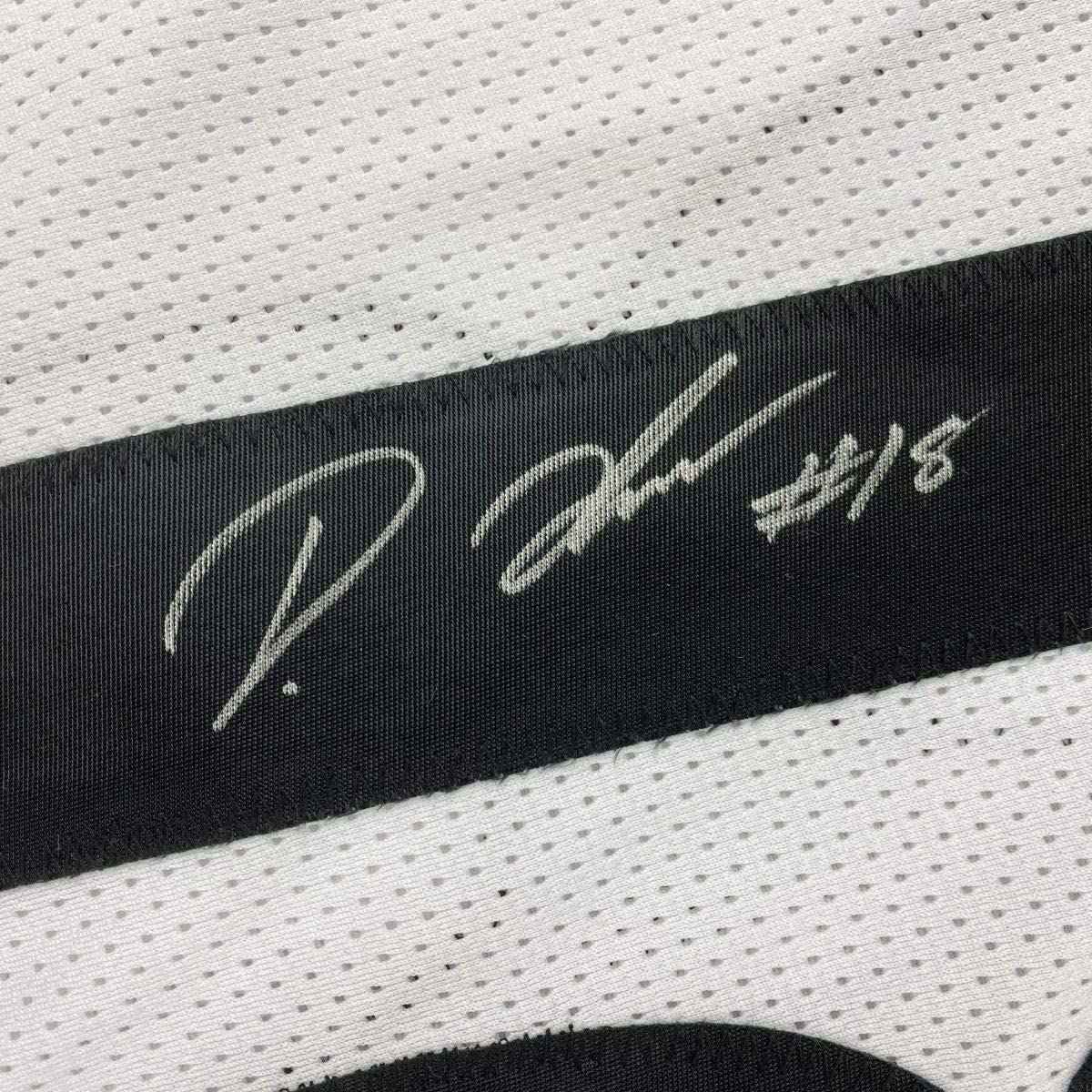 Framed Autographed/Signed Diontae Johnson 35x39 Pittsburgh White Football Jersey JSA COA