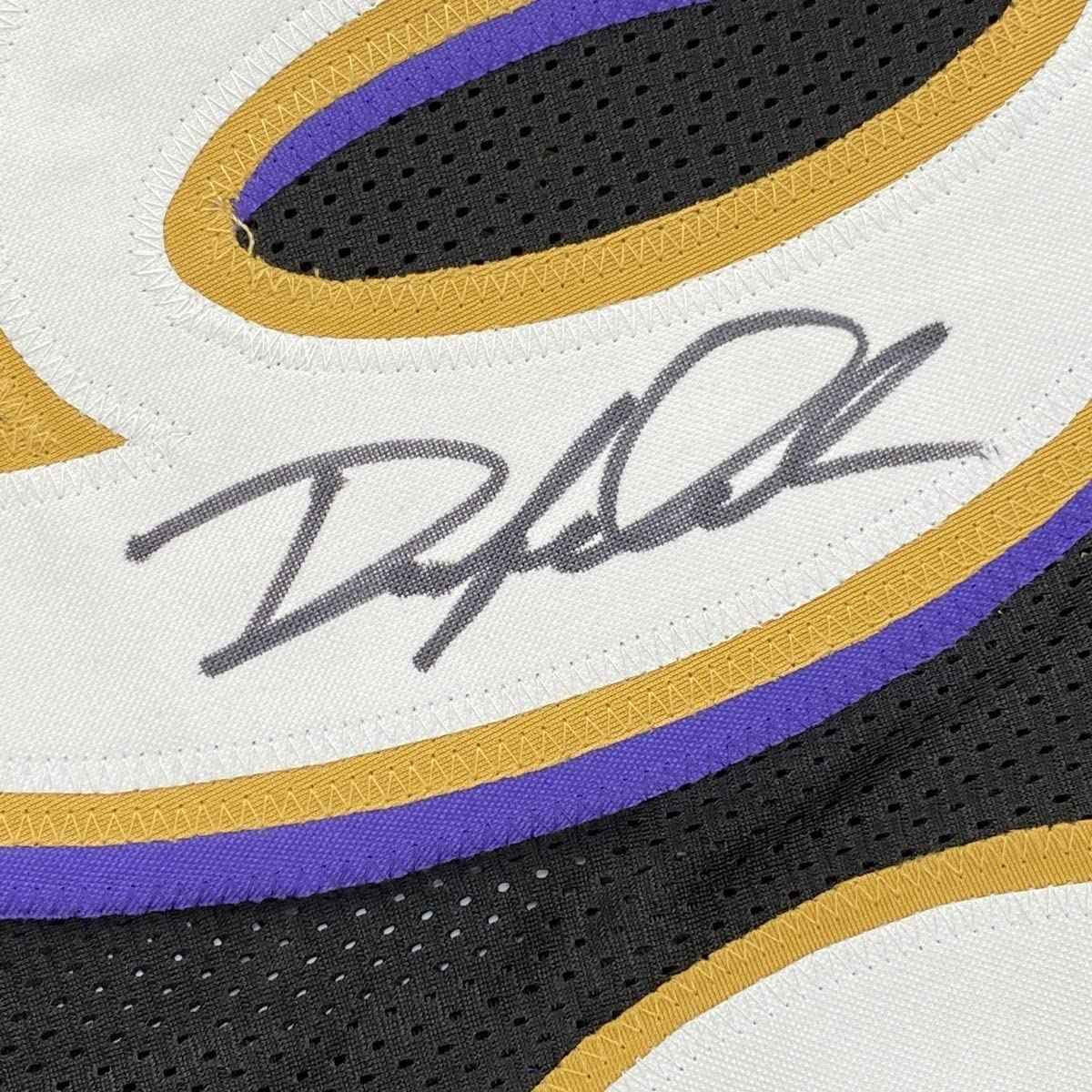Framed Autographed/Signed Odafe Oweh 35x39 Baltimore Black Football Jersey JSA COA