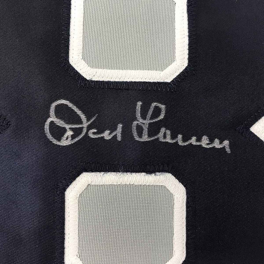 Framed Autographed/Signed Don Larsen 35x39 New York Grey Baseball Jersey JSA COA