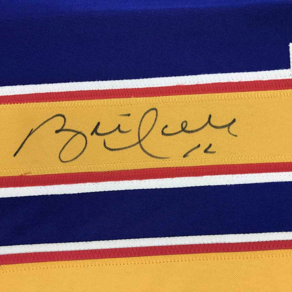 Autographed/Signed Brett Hull St. Louis Blue Hockey Jersey Beckett BAS COA