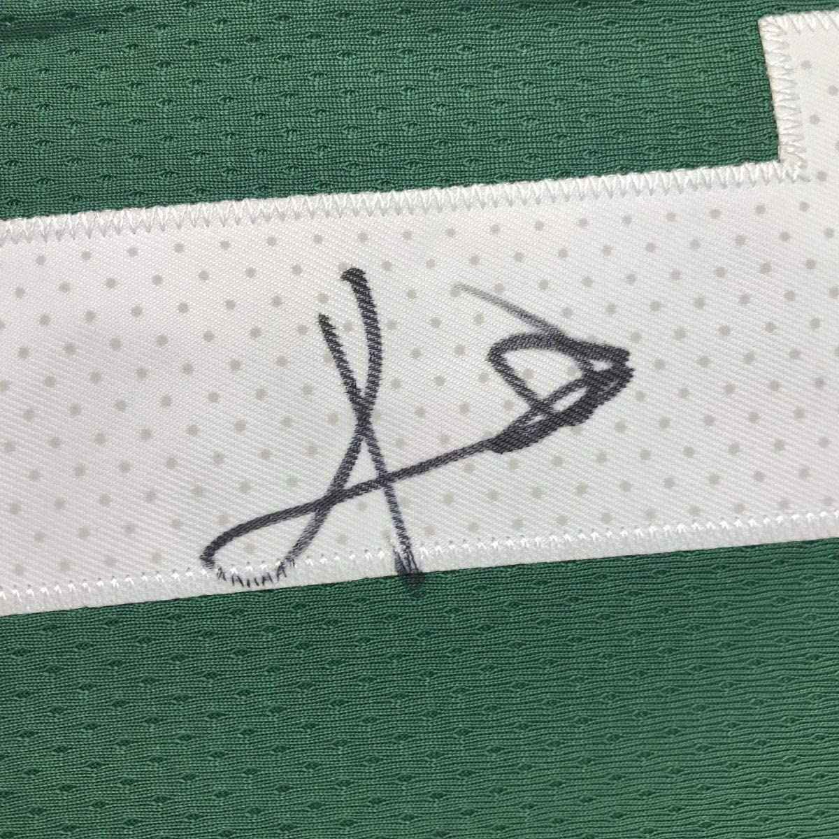Framed Autographed/Signed Kyrie Irving 35x39 Boston Green Basketball Jersey JSA COA